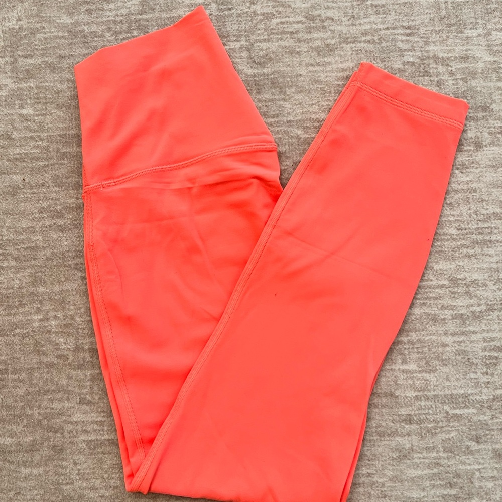 Lululemon Athletica Orange High-Waisted Leggings
